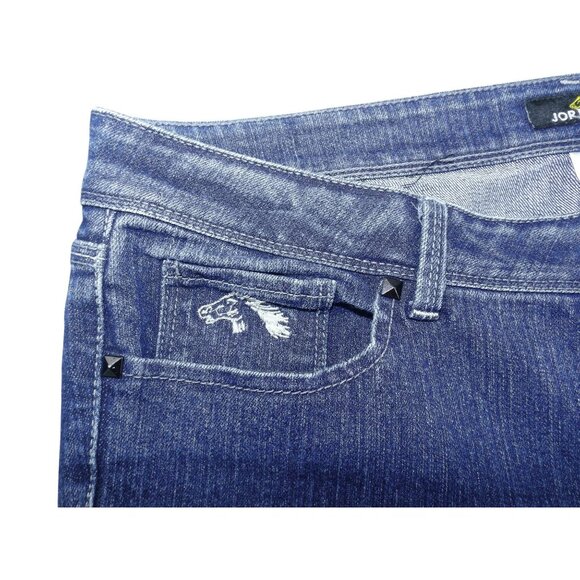 Vintage Jordache Womens Jeans Straight Crop Bling Pockets Dark size 12  JH931 - Picture 4 of 5